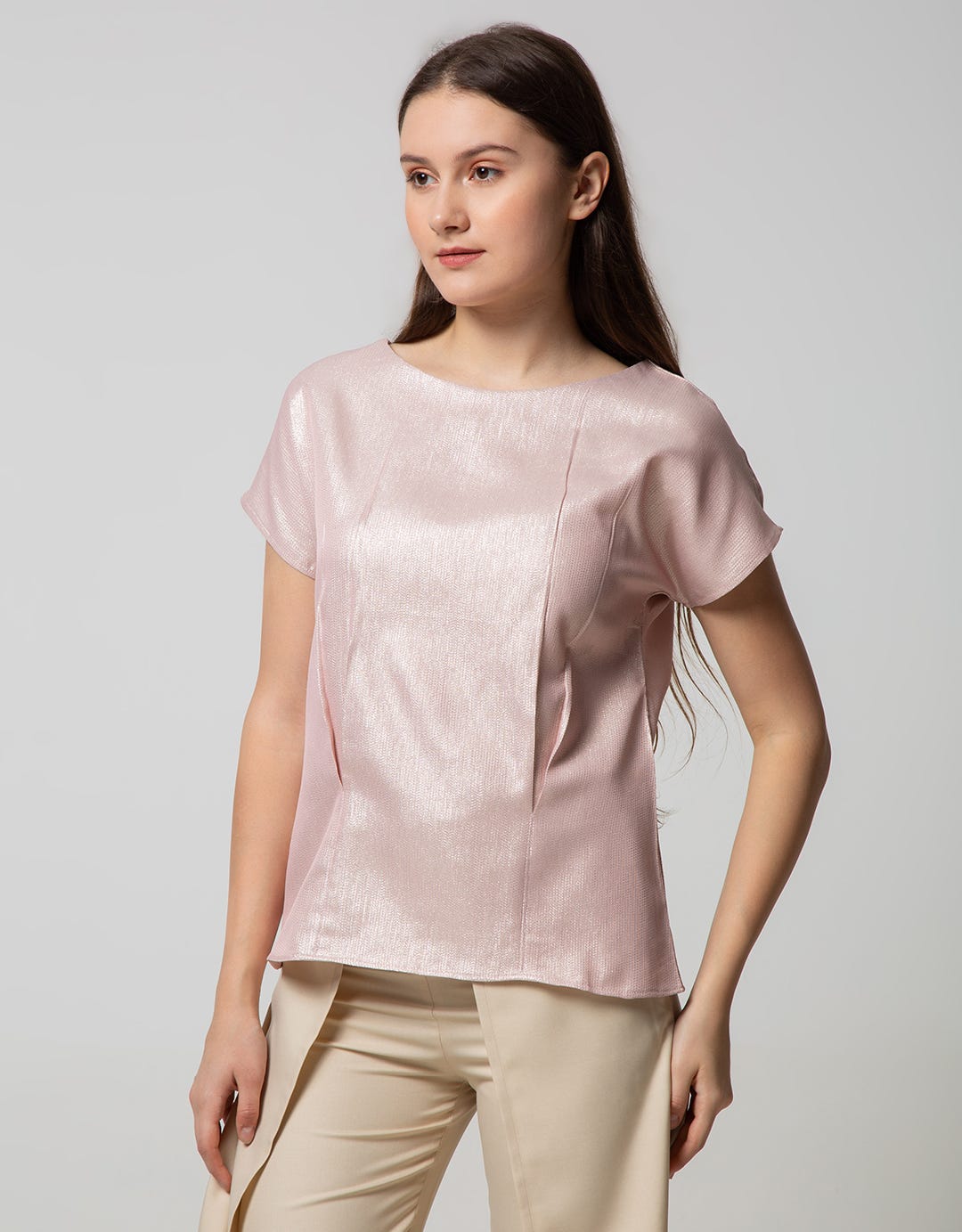 Sophitix Kiwi Blouse In Pink Glitter