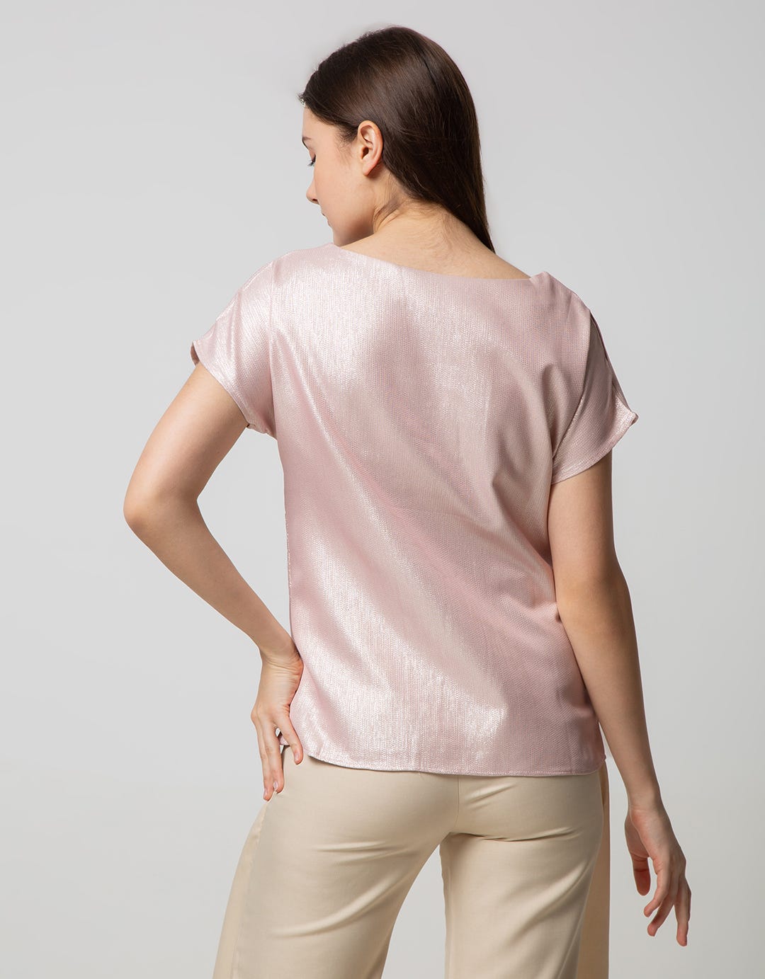 Sophitix Kiwi Blouse In Pink Glitter