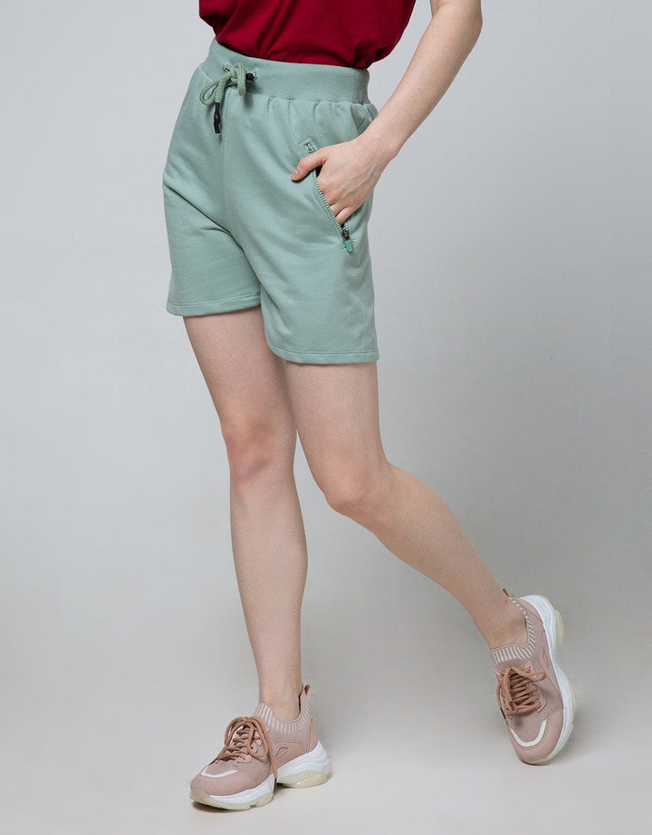 Nevada Short Pants Terry Solid Zipper Pocket