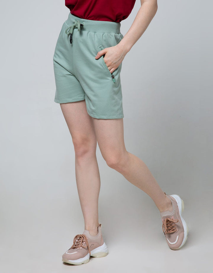 Nevada Short Pants Terry Solid Zipper Pocket