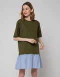Nevada Short Sleeve Midi Dress With Checks