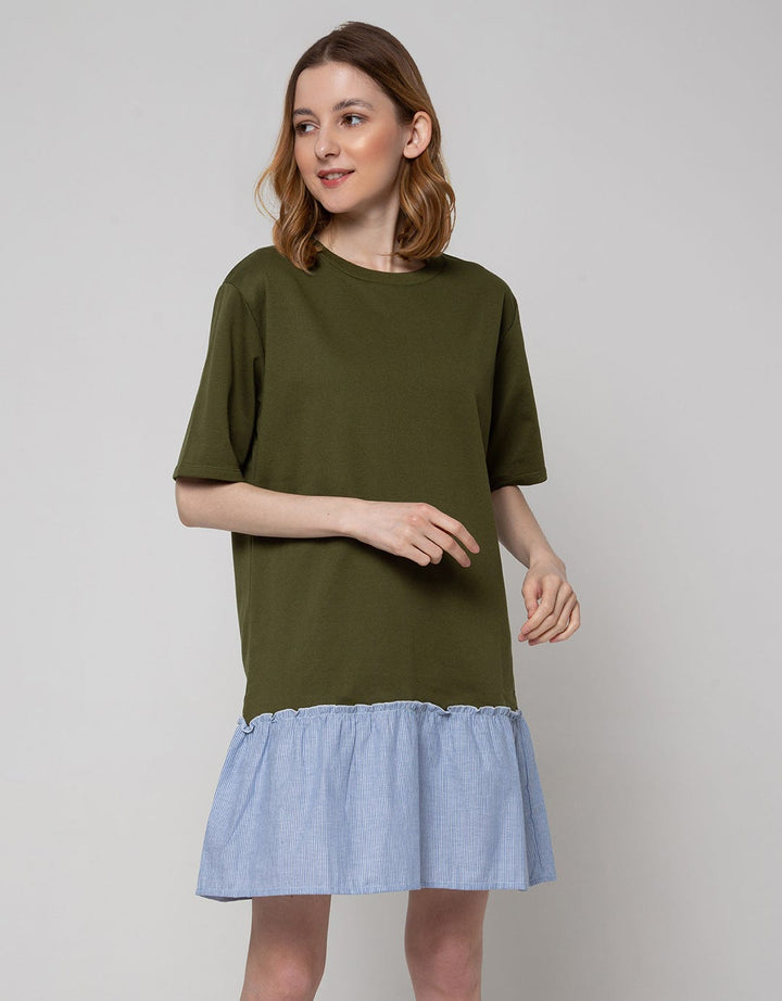 Nevada Short Sleeve Midi Dress With Checks