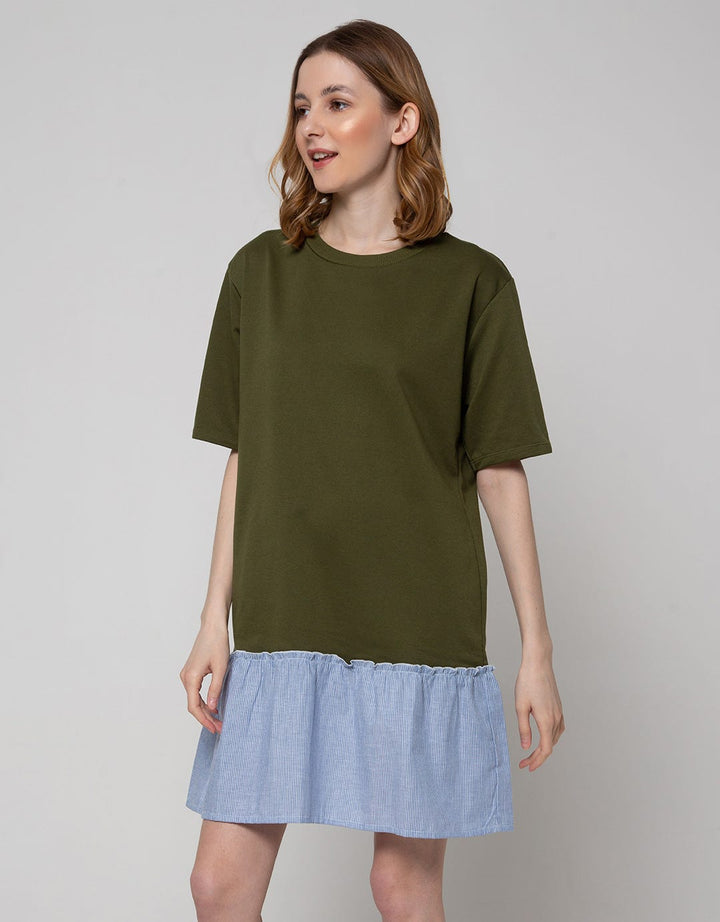 Nevada Short Sleeve Midi Dress With Checks