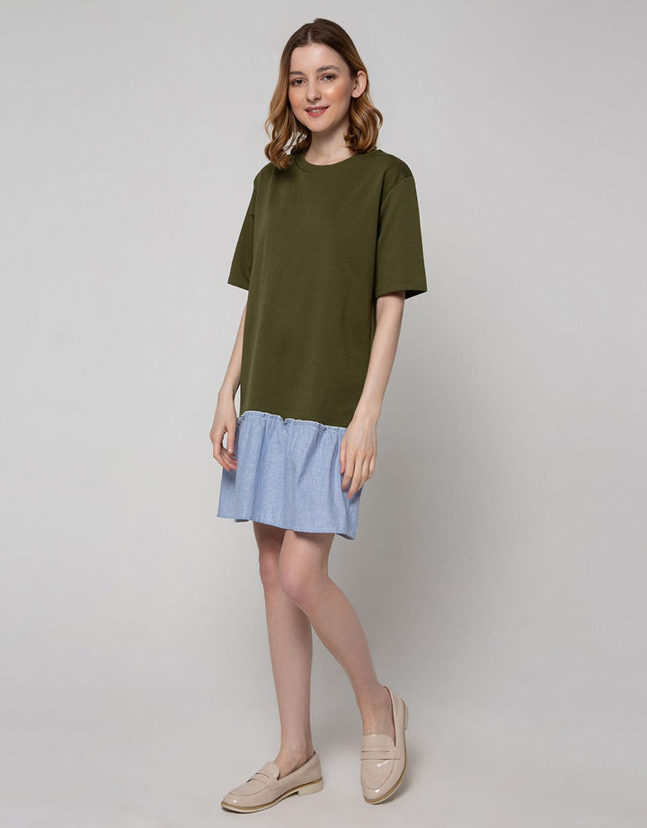 Nevada Short Sleeve Midi Dress With Checks