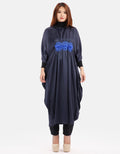 MKY Clothing Big Batwing Three Big Flower Caftan in Navy