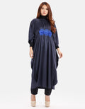 MKY Clothing Big Batwing Three Big Flower Caftan in Navy