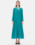 MKY Clothing V-Flower Embroidery Gamis Dress