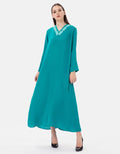MKY Clothing V-Flower Embroidery Gamis Dress
