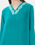 MKY Clothing V-Flower Embroidery Gamis Dress