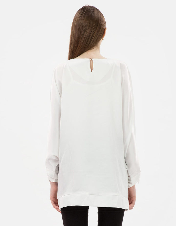 MKY Clothingﾂ Batwing Tied Up Flower Tunic