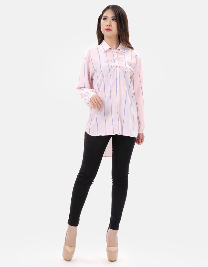 MKY Clothingﾂ Triple Ribbon Shirt in Pink