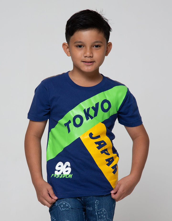 Little M Short Sleeve T-Shirt Tokyo Japan 96 Color Block