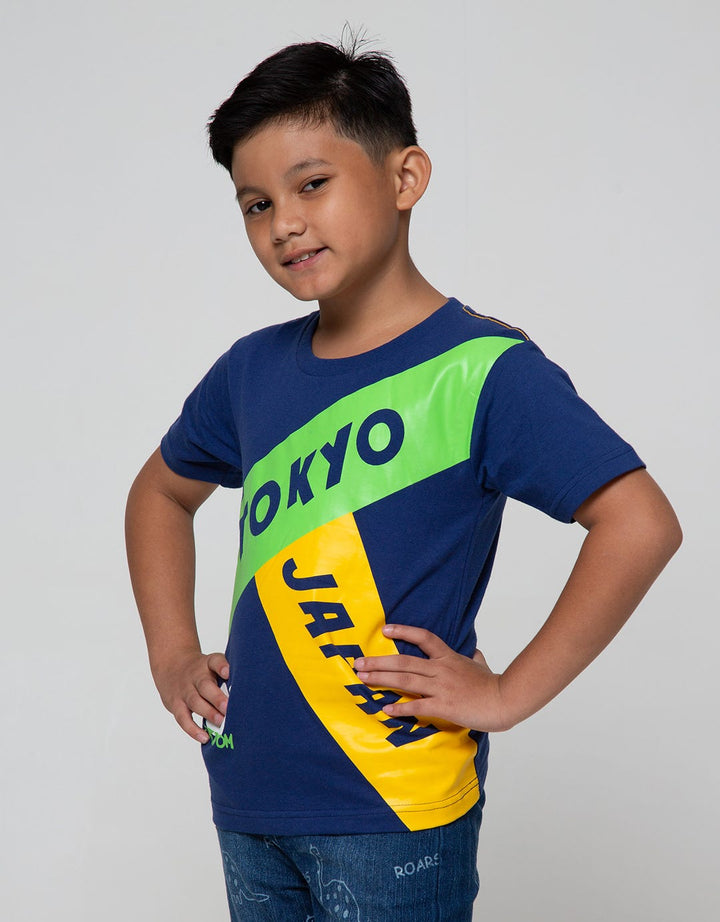 Little M Short Sleeve T-Shirt Tokyo Japan 96 Color Block
