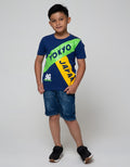 Little M Short Sleeve T-Shirt Tokyo Japan 96 Color Block