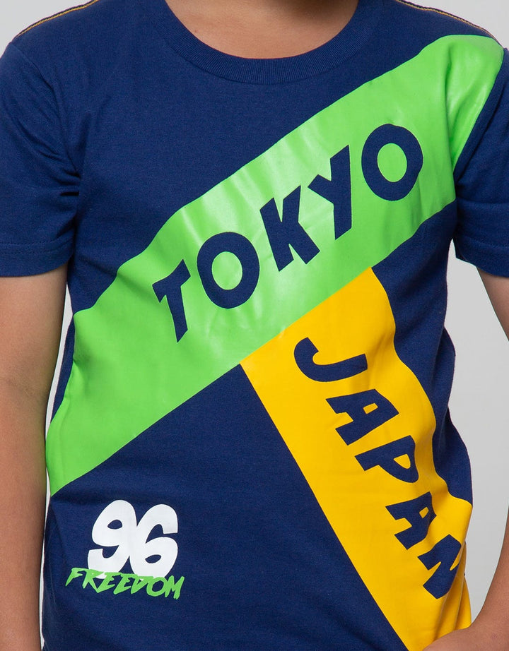Little M Short Sleeve T-Shirt Tokyo Japan 96 Color Block