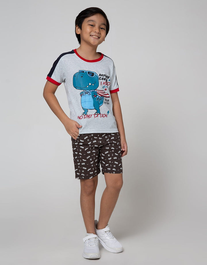 Little M Short Sleeve T-Shirt Dino Anyone Can Be A Hero