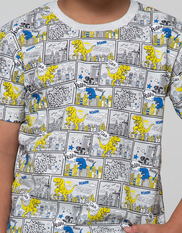 Little M Short Sleeve T-Shirt  Dino T-Rex Komik Roarsome