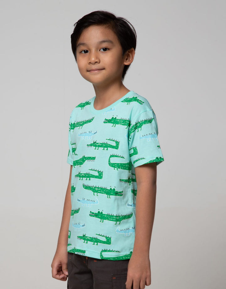 Little M Short Sleeve T-Shirt Fullprint Croco Kantong