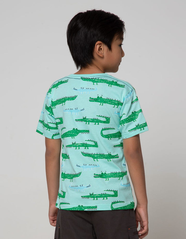 Little M Short Sleeve T-Shirt Fullprint Croco Kantong