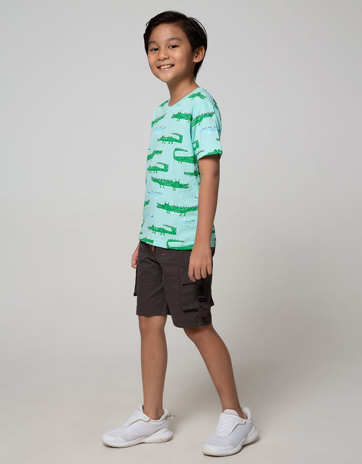 Little M Short Sleeve T-Shirt Fullprint Croco Kantong