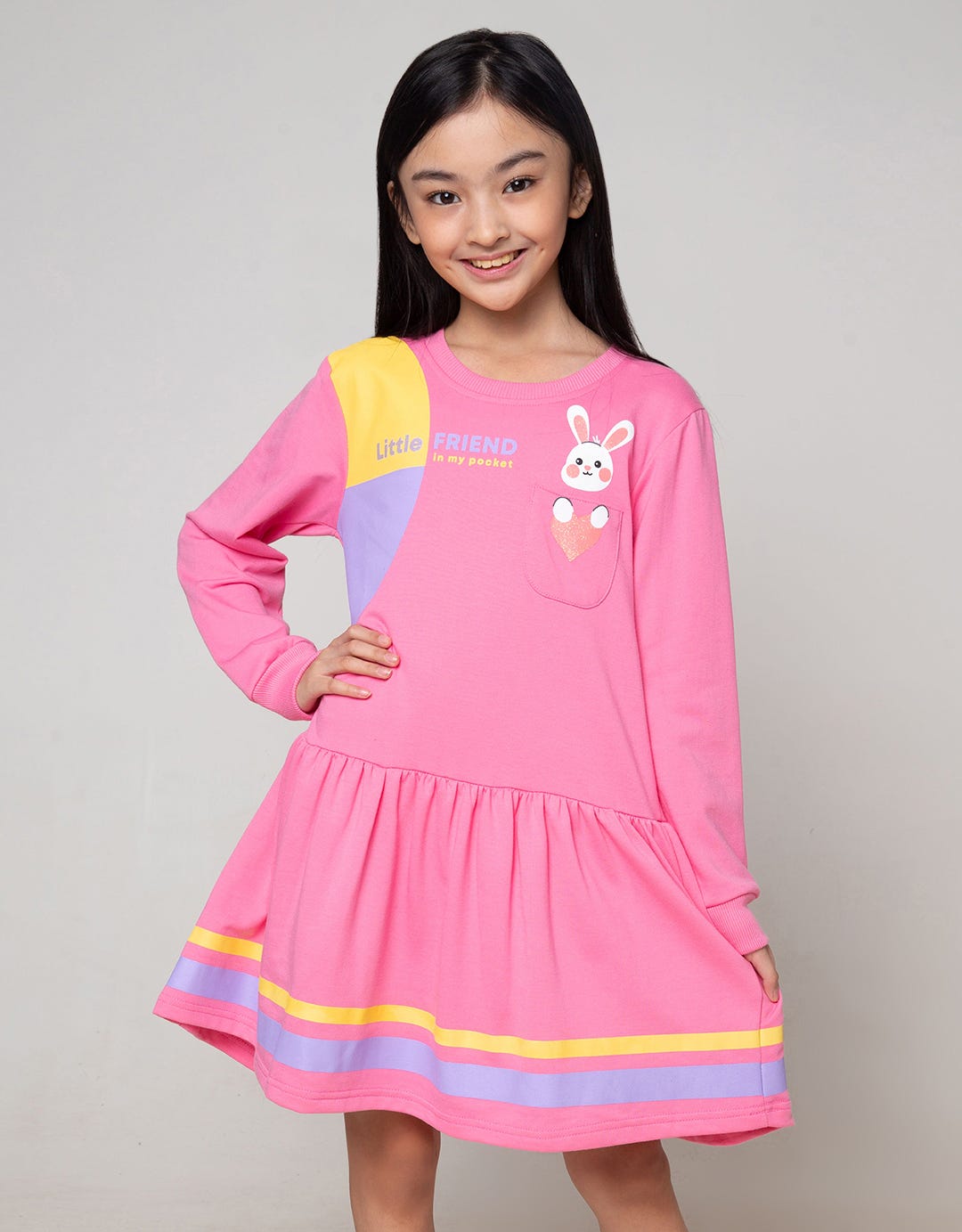 Aero Kids Long Sleeve Midi Dress Little Friend