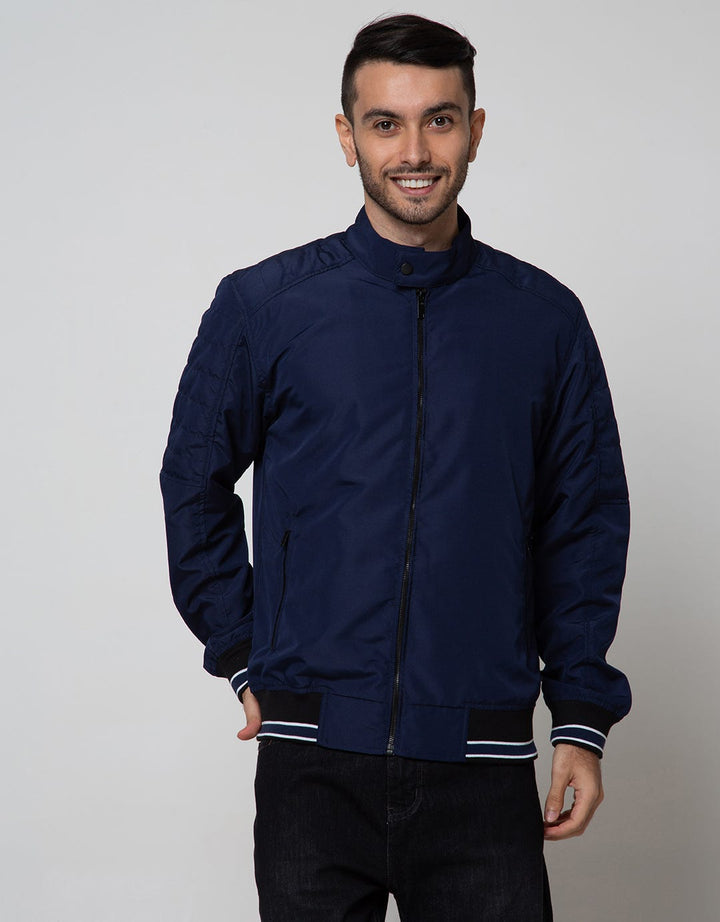 Cole Jacket Micro Bomber Stripe Rib