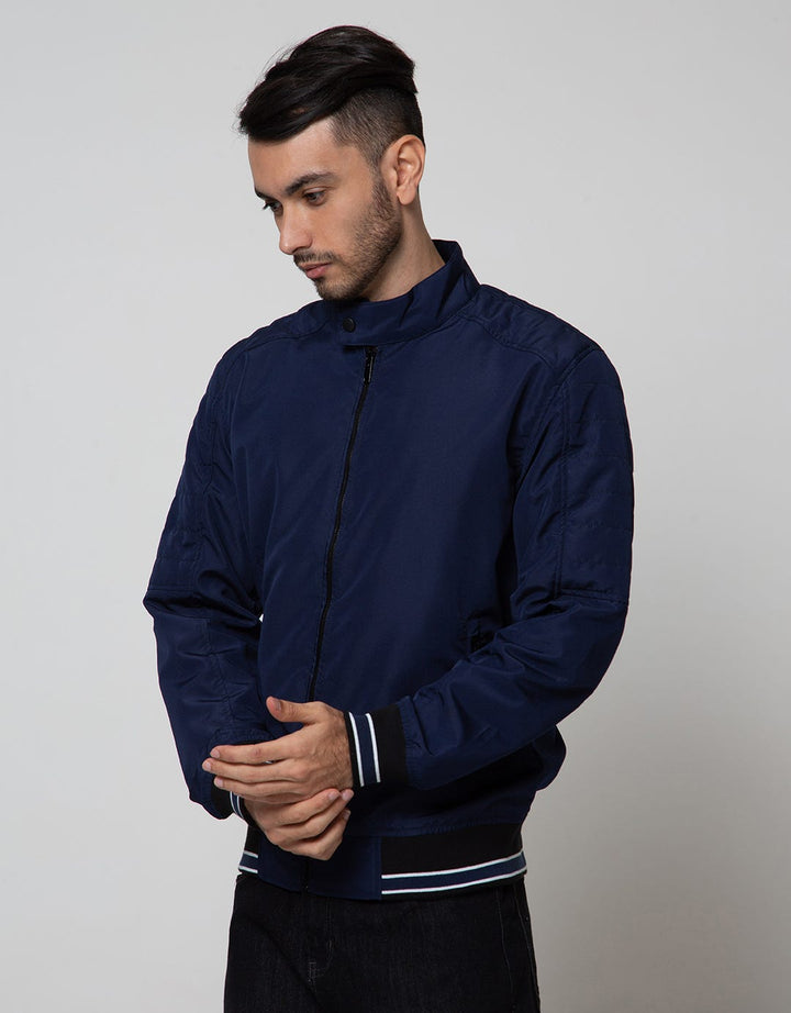 Cole Jacket Micro Bomber Stripe Rib