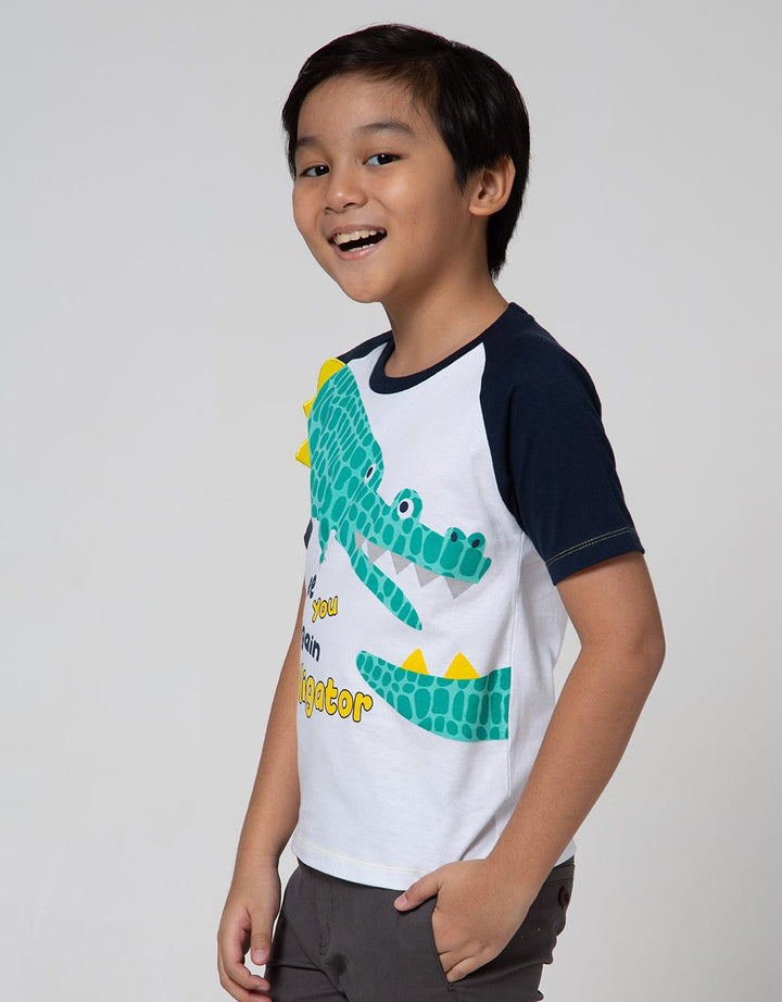 Little M Short Sleeve T-Shirt Raglan Cucuk Croco Connect See You Again