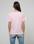 Details Short Sleeve T-Shirt Wording Non Raglan Girl Flower Shoulder
