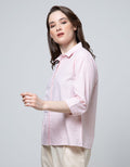Details Long Sleeve Shirt Top Woven Seersucker