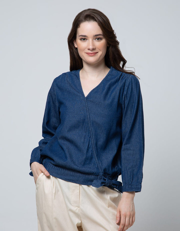 Details Long Sleeve Blouse Kimono Chamb