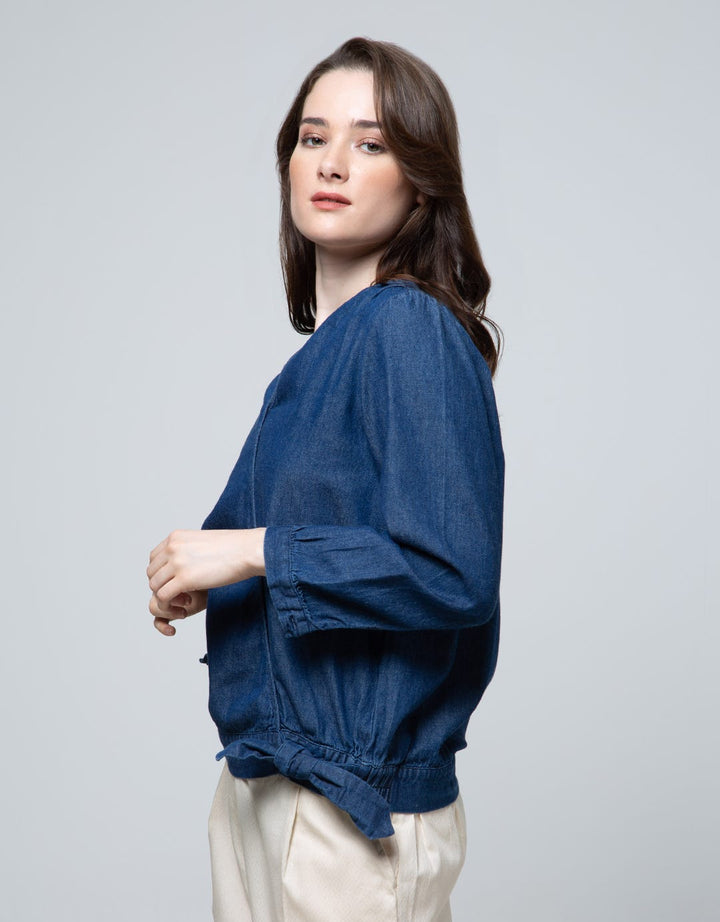 Details Long Sleeve Blouse Kimono Chamb