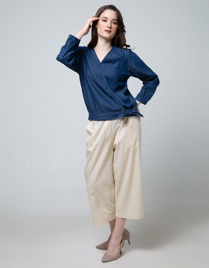 Details Long Sleeve Blouse Kimono Chamb