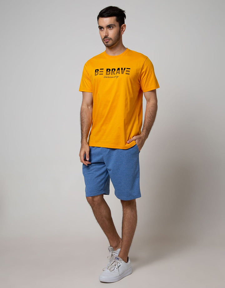 d&f T-Shirt Sj "Be Brave" Mustard