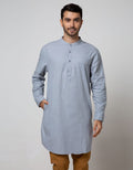 d&f Kemeja Koko Pakistan Long Sleeve Dobby Slub Blue