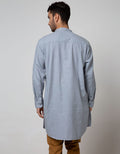 d&f Kemeja Koko Pakistan Long Sleeve Dobby Slub Blue