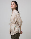 Point One Girl Devany Stripe Brown Blouse