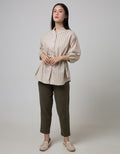 Point One Girl Devany Stripe Brown Blouse