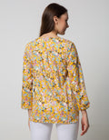 Point One Girl Josefina Floral Yellow Blouse