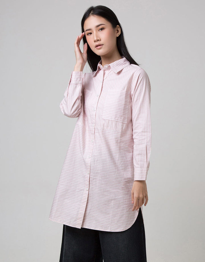 Point One Girl Long Sleeve Fabia Stripe Tunic