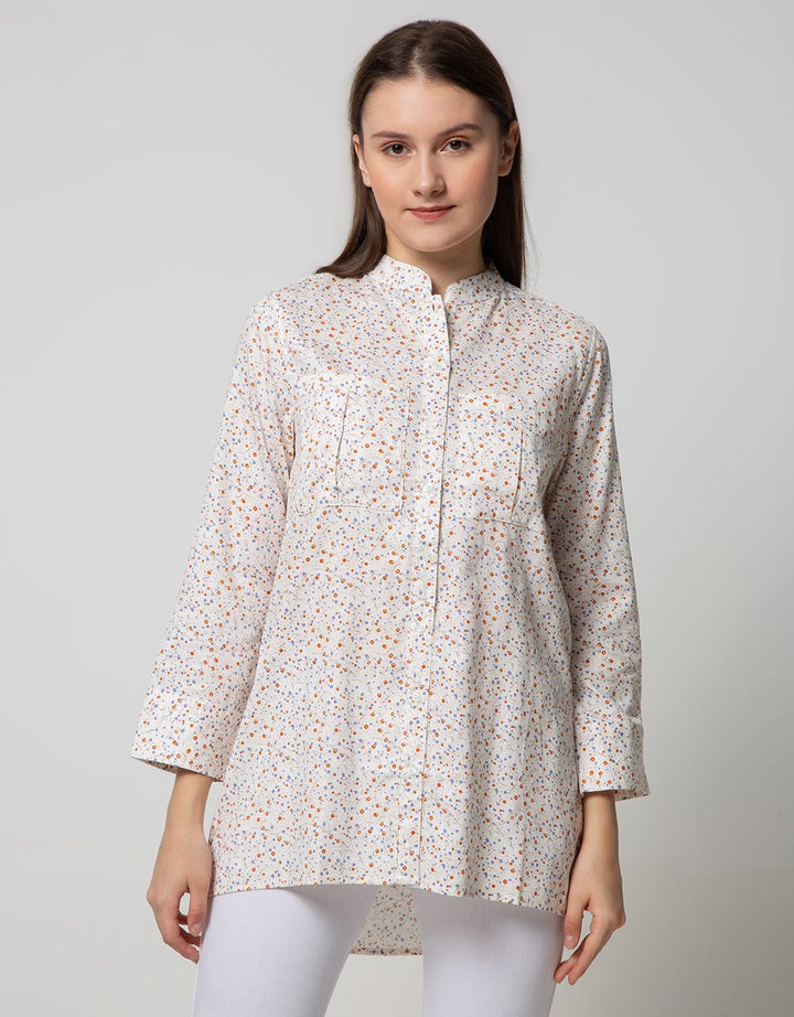 Point One Girl Aurora Floral White Blouse