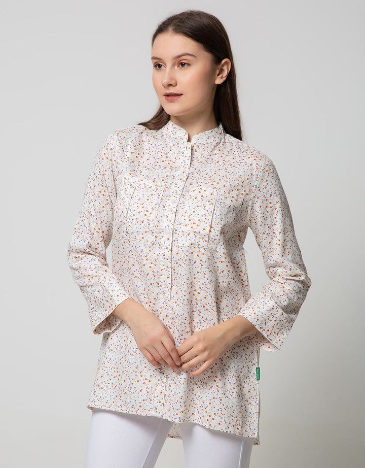 Point One Girl Aurora Floral White Blouse