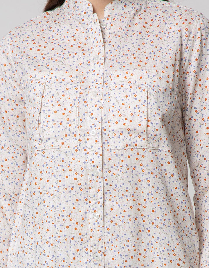 Point One Girl Aurora Floral White Blouse