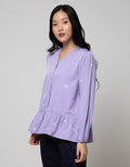 Details Blouse 7/8 Sleeves Embroidery