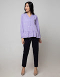 Details Blouse 7/8 Sleeves Embroidery