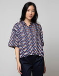 Details 3/4 Shirt Wave Print