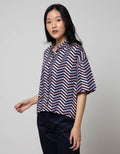 Details 3/4 Shirt Wave Print