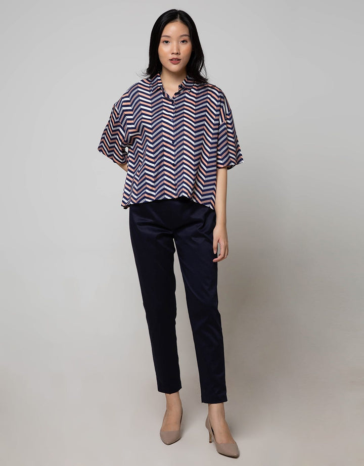 Details 3/4 Shirt Wave Print