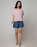 Details Short Sleeve T-Shirt Tee Terry with Braid Silver