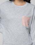 Details Pink Top Knit Sweatshirt Komb